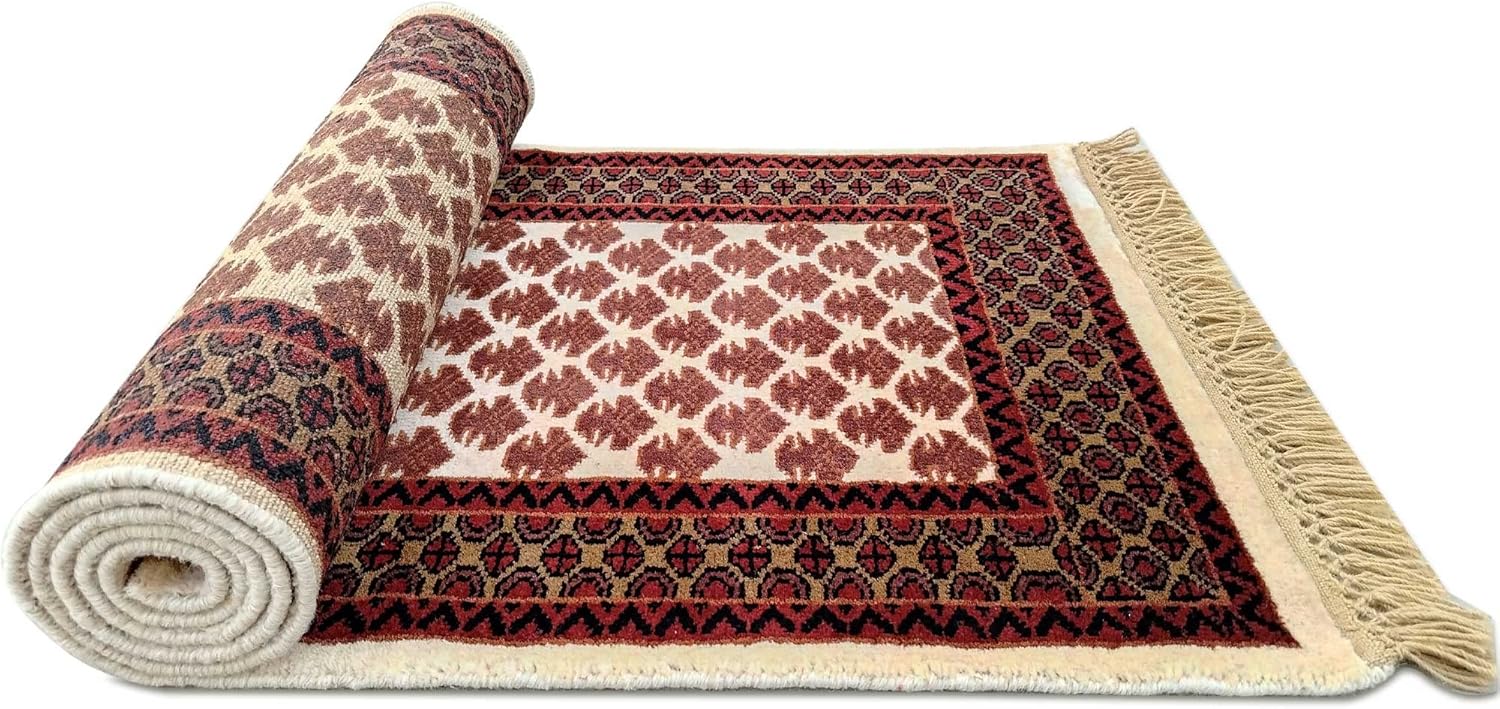 Handmade Knotted Wool Runner Rug Lichi White 2x6 ft.