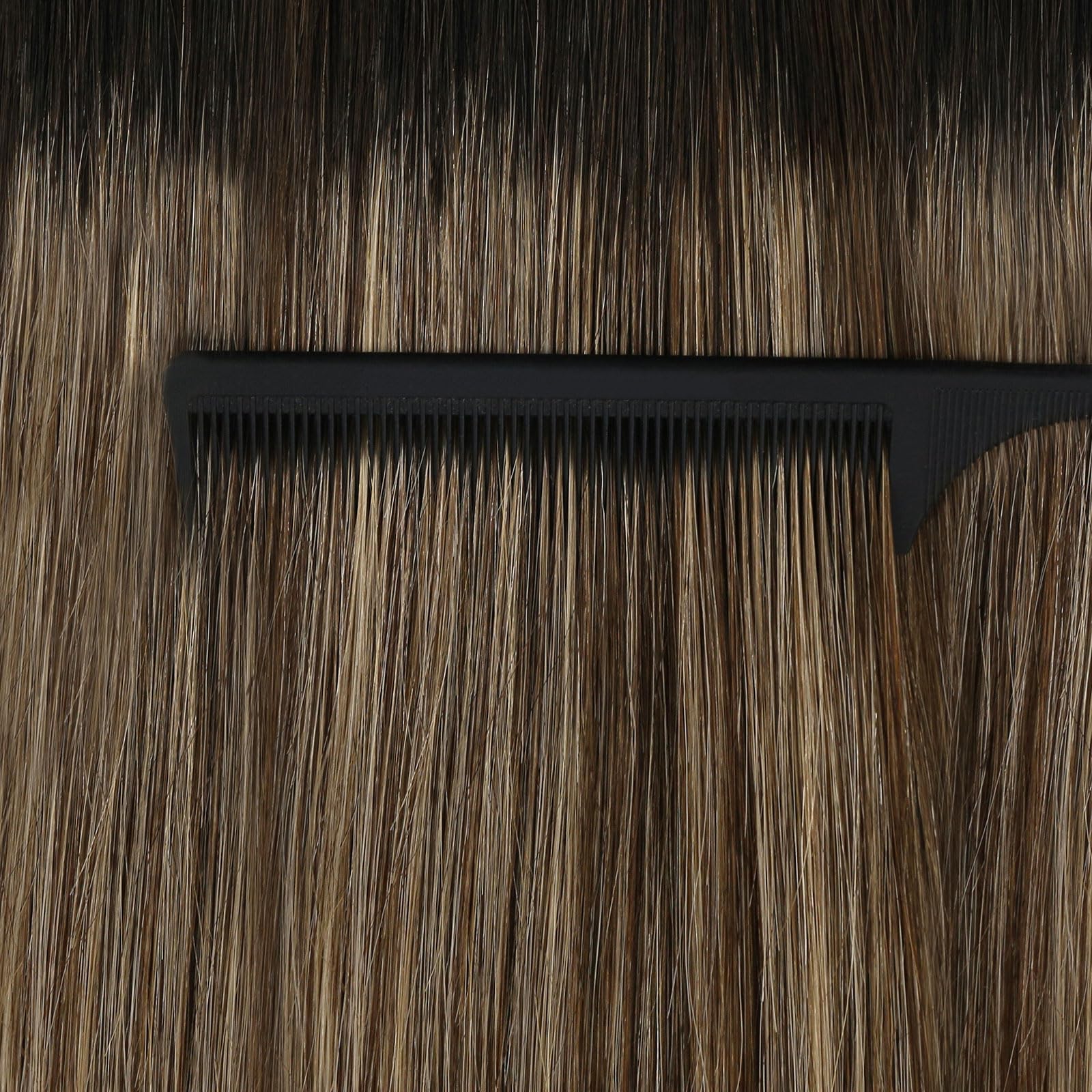 Ugeat Przedłużanie Włosów Taśma, Włosy Ludzkie, Balayage Naturalna Czerń do Crązu, 55 cm 20 sztuk 50g, Przedłużanie Włosów Tape in, Blond, Remy Naturalne Proste