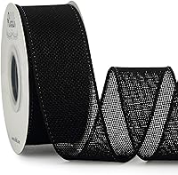 Vista 20 de Ribbli Arpillera con alambre de arpillera, 1-1/2 pulgadas x 10 yardas, plata