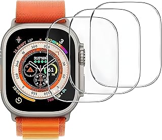 شاشة حماية متوافقة مع ساعة اي ووتش فئة 8 الترا 49 ملم من الزجاج المقوى مضاد للخدش من نكست ستور (عبوة من 3 قطع)
