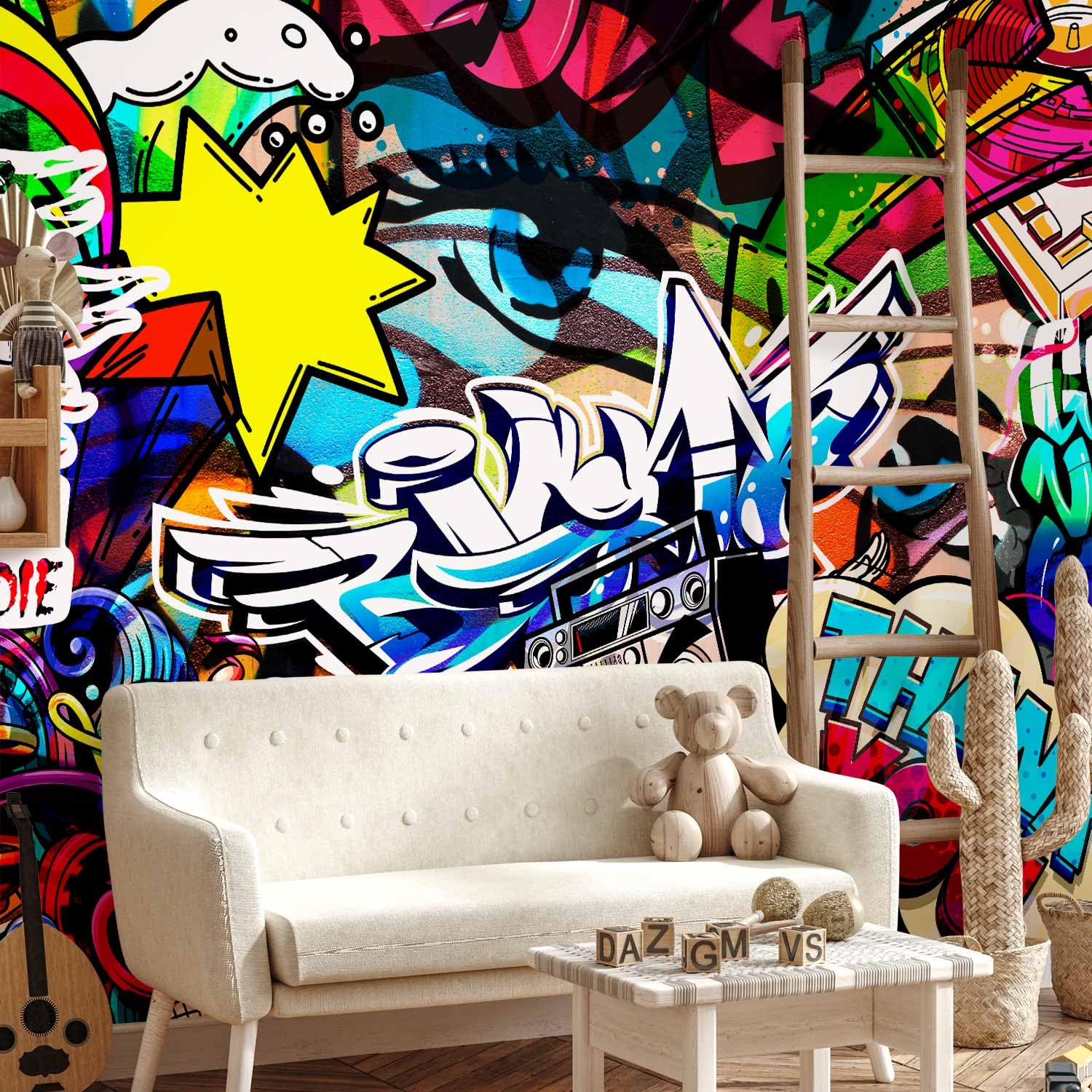 murando - Carta da Parati Adesiva Graffiti 245x175 cm Fotomurali Adesivi Murali Rivestimento Parete Moderna per Pareti Adesiva Muro Decorativo Fotomurale Soggiorno Street art