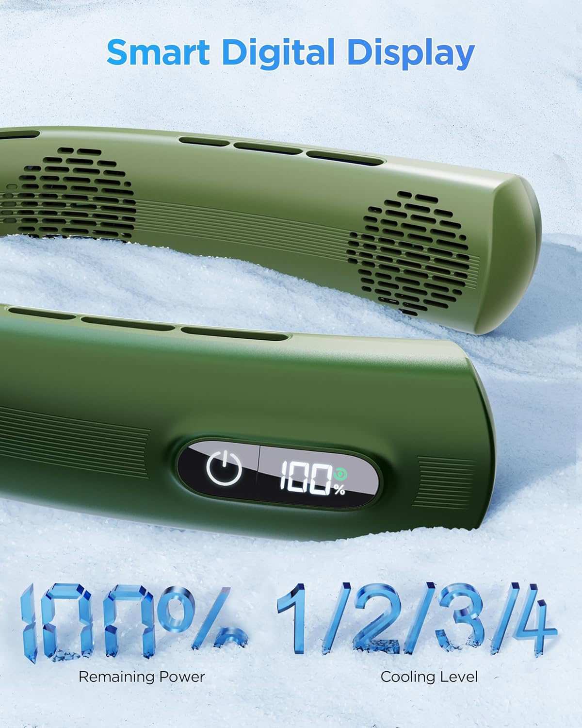 Portable Neck Fan - 4 Turbines Neck Fan Rechargeable 7000mAh, Cooling Neck Fan with Necksupport, Bladeless Personal Fan with LED Display, Quiet 360° Airflow for Hot Flashes, Travel