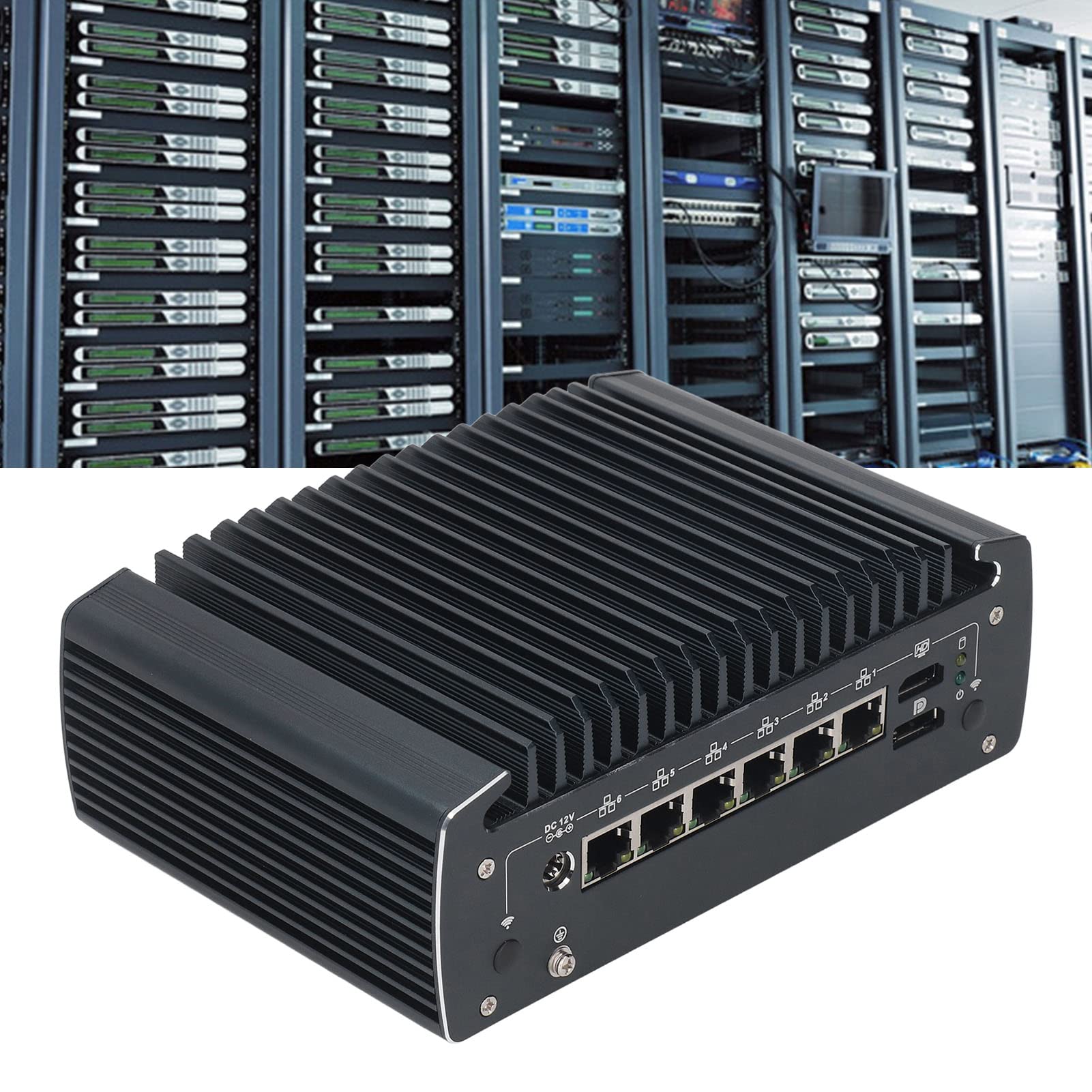 Computer Industriale Incorporato, Switch Host Server Minicomputer Pratico Ingresso DC12V 100-240 V PCB ABS per Laboratori (Spina UE)