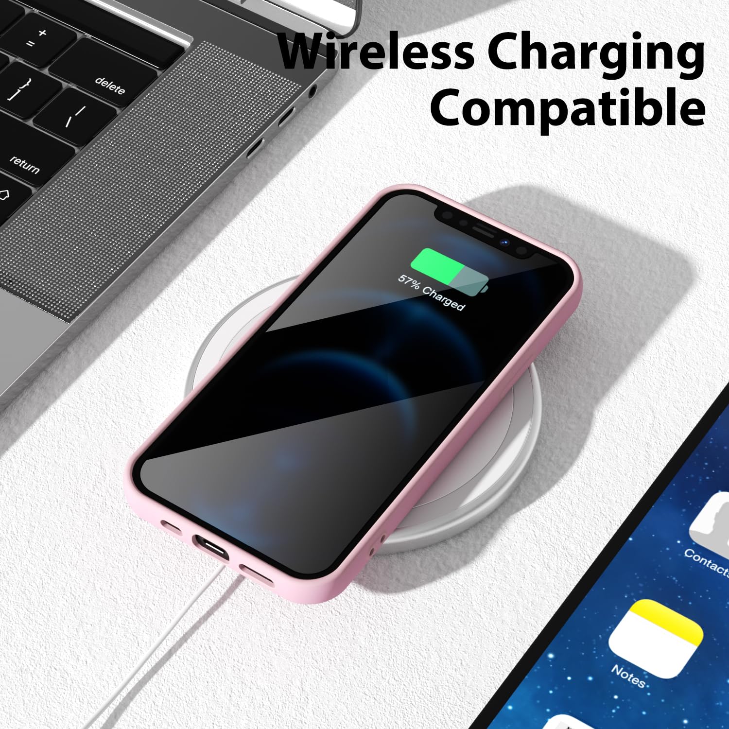 oakxco for iPhone 16 Pro Max Case Liquid Silicone, Soft Rubber Gel Elegant Aesthetic Basic Simple Cover, Cute Thin Slim TPU Matte Solid Color Plain Smooth Case for Women Girl, Light Pink — view 963