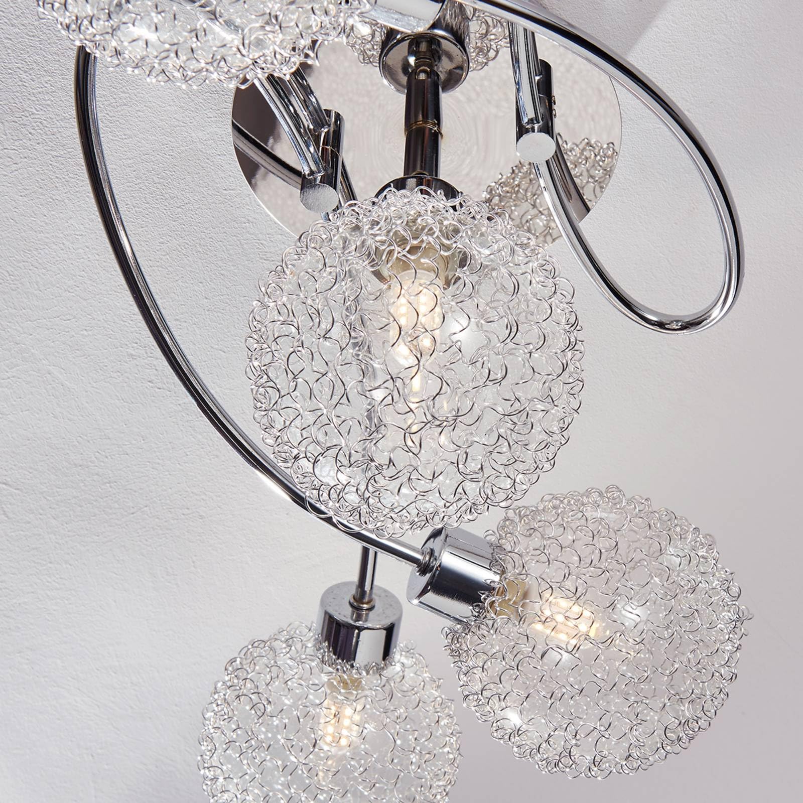 Lindby Deckenlampe Ticino (Modern) in Chrom aus Metall (5 flammig, G9) - Deckenleuchte Lampe Flurleuchte