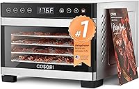 COSORI Stainless Steel Food Dehydrator for Jerky - 176°F Max Temp, 5 Trays, 4 Presets, 48H Timer for Fruit, Veggies, Dog Treats