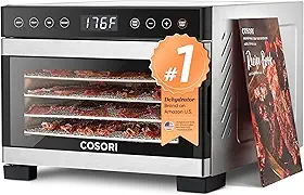 COSORI Desidratador de alimentos para carne secadora, controle de temperatura de 80 °C, máquina de secar 5 bandejas de aço inoxidável, 4 predefinições, temporizador 48H, para petiscos de cachorro,