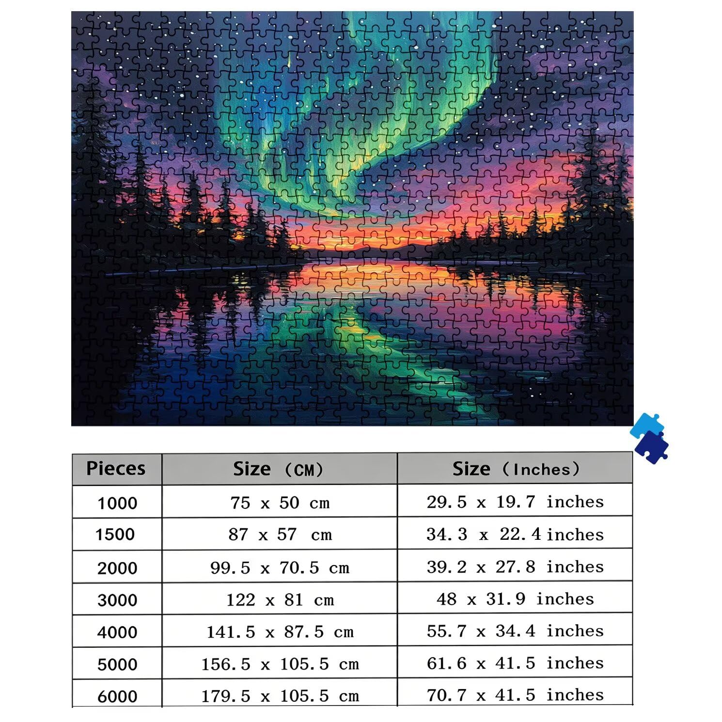 Puzzle 1500 Teile, Holzpuzzle Erwachsene - Impossible Puzzle 87 x 57 cm niffliges Denkspiel & Denksport für Frauen & Männer, Familienspiel für Spieleabende, Geschenk für Frauen Norwegen Aurora w0-691