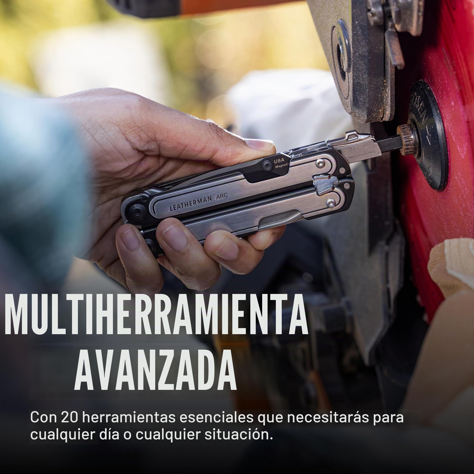 Leatherman ARC Multiherramienta 20 en 1 con Funda Heritage de Cuero y Kit de Puntas (42) - Cuchilla MagnaCut y Tecnología FREE