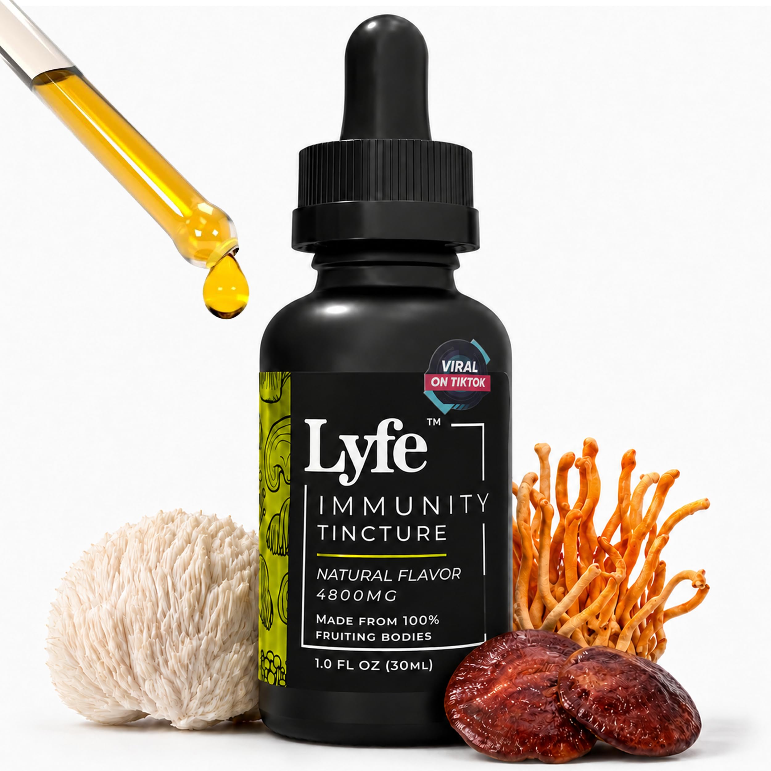 LYFE Suplemento Fitoterápico para a Imunidade com Reishi, Lion’s Mane e Cordyceps, 30 mL