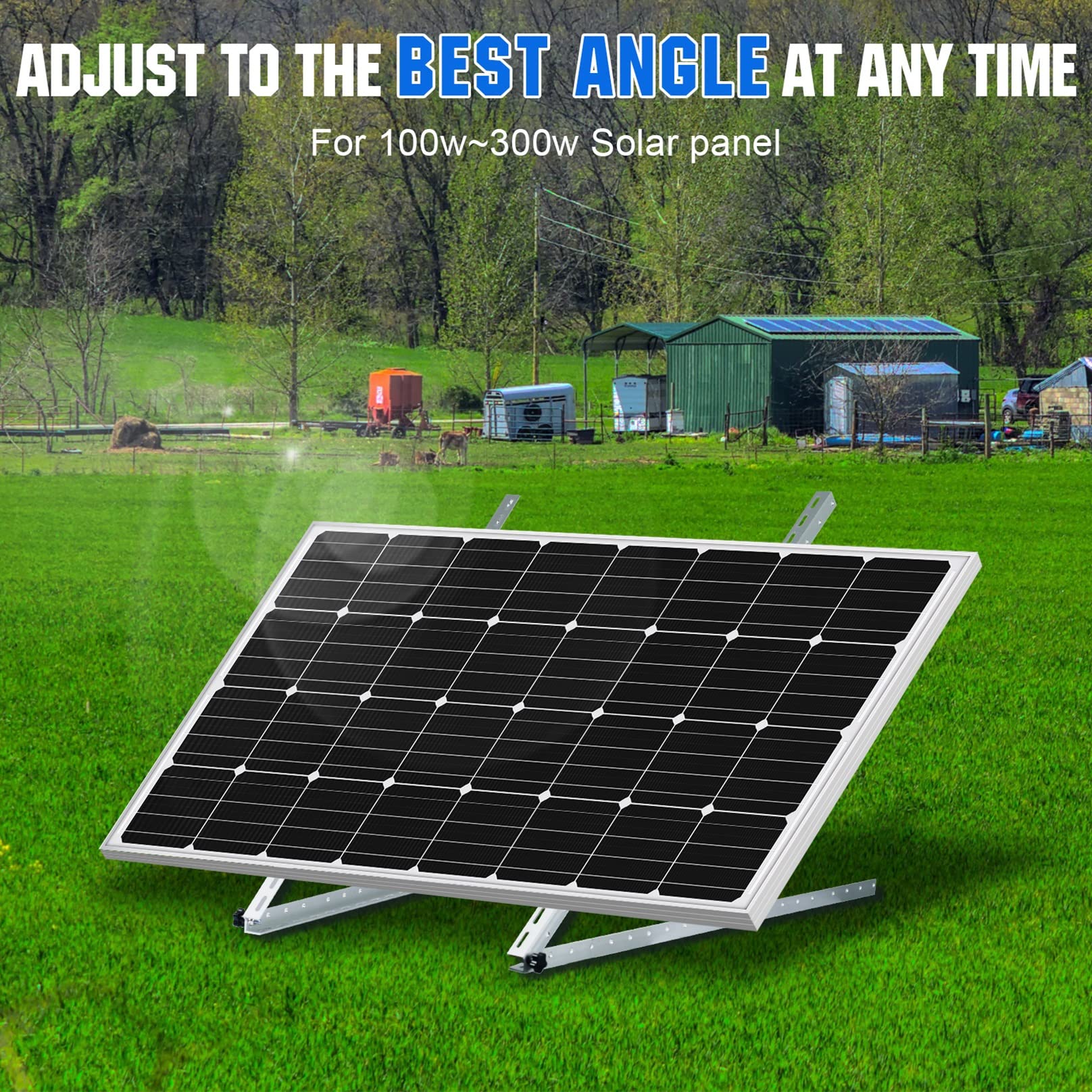 Staffe di Montaggio per Pannelli solari da 28 Pollici Kit di Supporto di Montaggio inclinabile per Pannello Solare Regolabile per Camper, Tetto, Barca, capannone, Qualsiasi Sistema