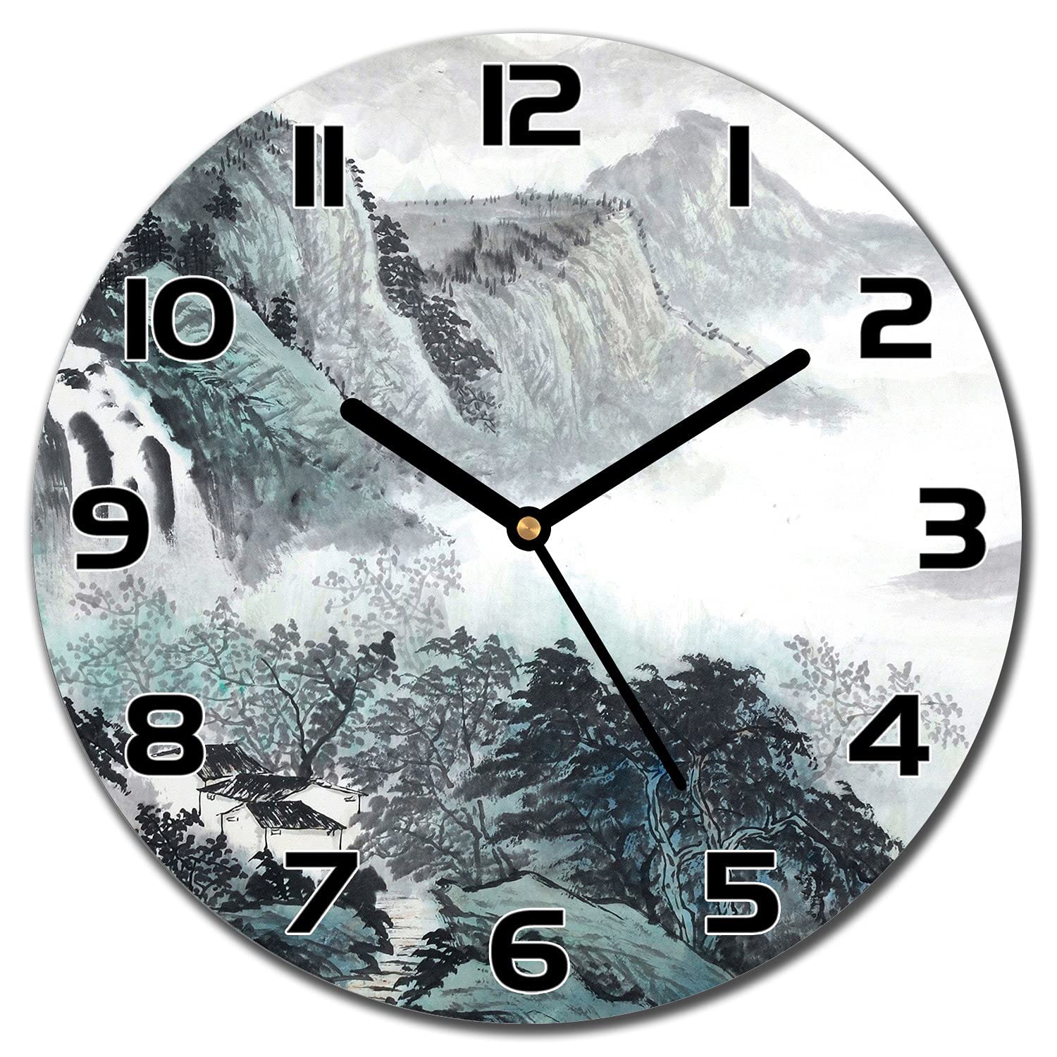 Horloge en verre 30 cm cuisine et salon murale pour rompre la monotonie des murs