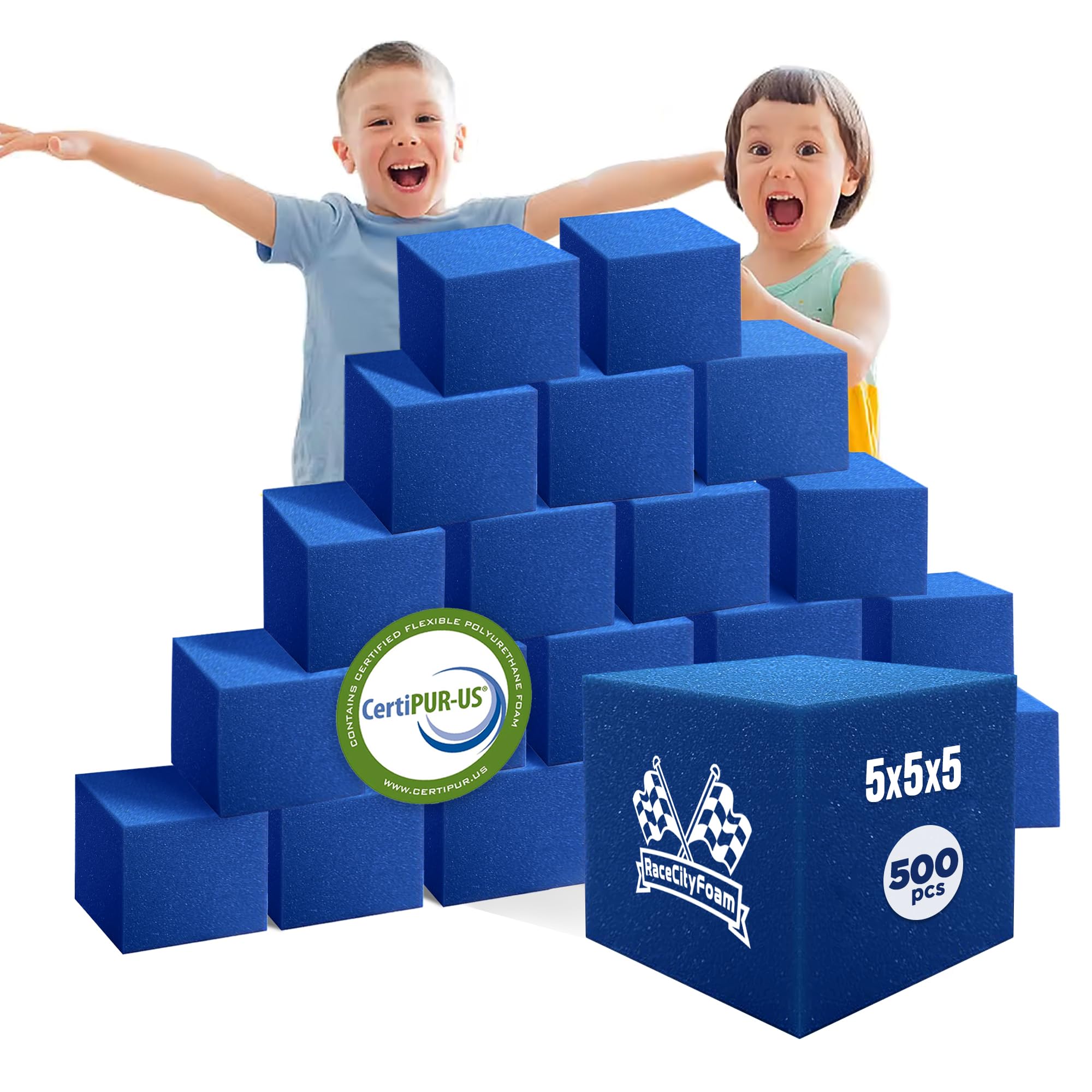 RaceCityFoam Isellfoam Foam Pit Cubes/Blocks (Blue) 5"x5"x5"