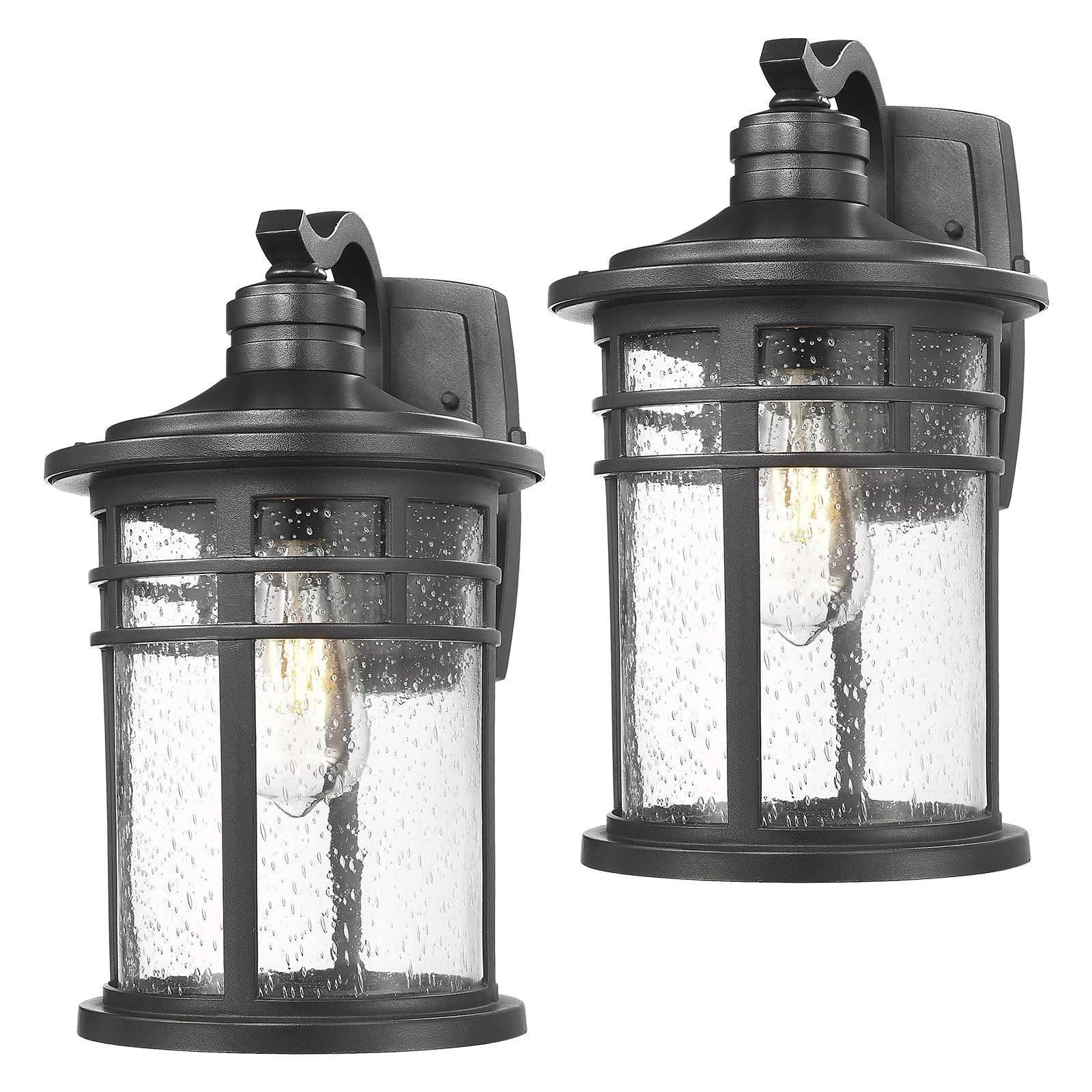 Photo 1 of Darkaway 2-Pack 15" Outdoor Wall Lights with Seeded Glass