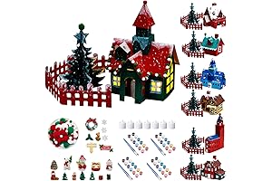 Cholemy Christmas Cardboard Gingerbread House Kit with LED Lights