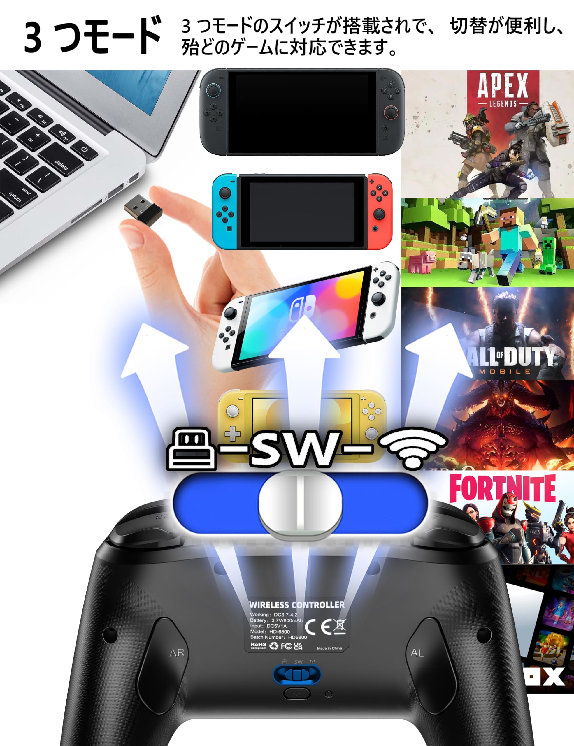 Amazon | COWBOX Switch2 コントローラー 【HD-6800 switch2先行版