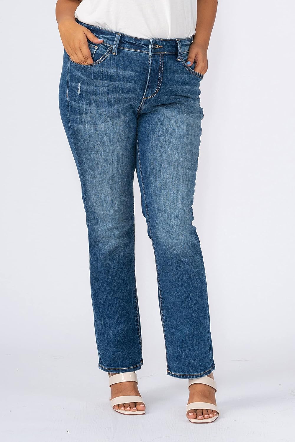 Slink - Premium Women's Plus Size Stretch High Rise Straight Jeans (Indigo)