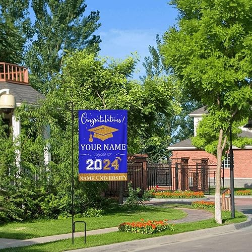 Miniatura 6 de Bandera de jardín de graduación personalizada 2024, letrero de graduación 2024, decoraciones de graduación clase de 2024, graduación de escuela
