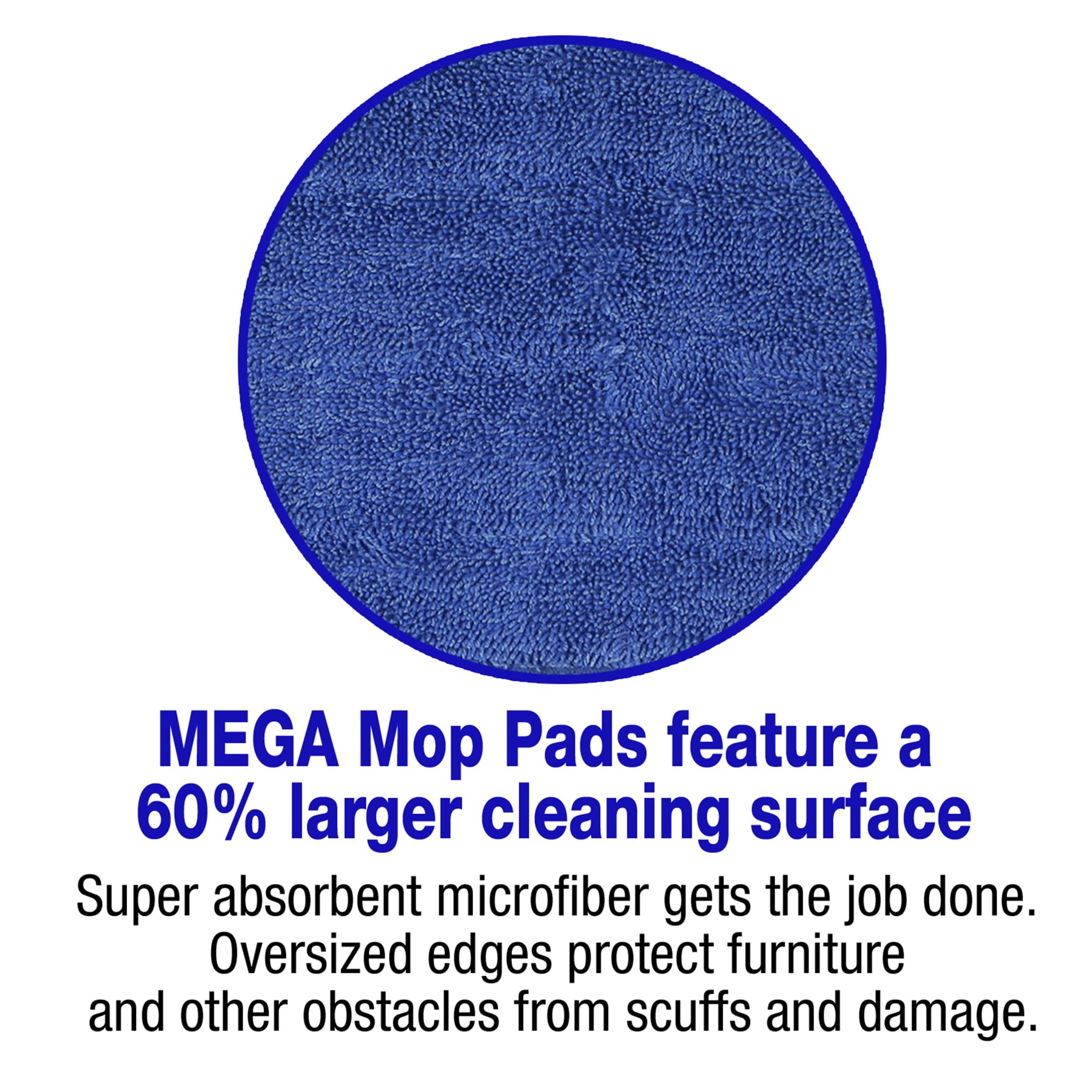 Cleanaide multiusos Mega microfibra Mop Pad 24 pulgadas Azul 6 unidades
