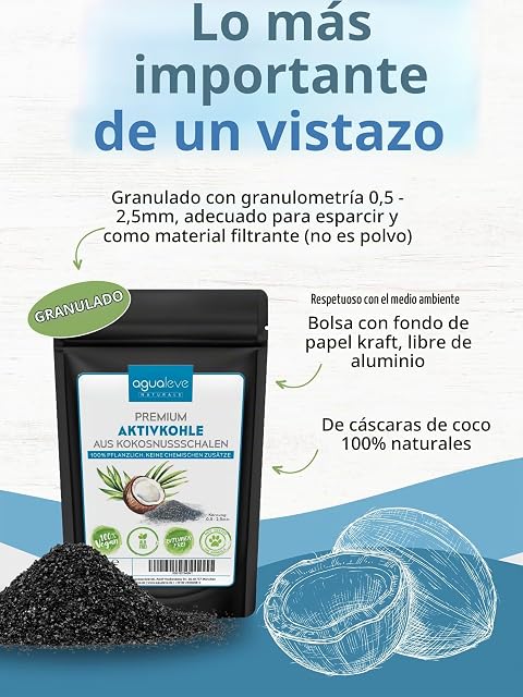 Foto 2 de 7 de AGUALEVE Carbón activo prémium de 200 g