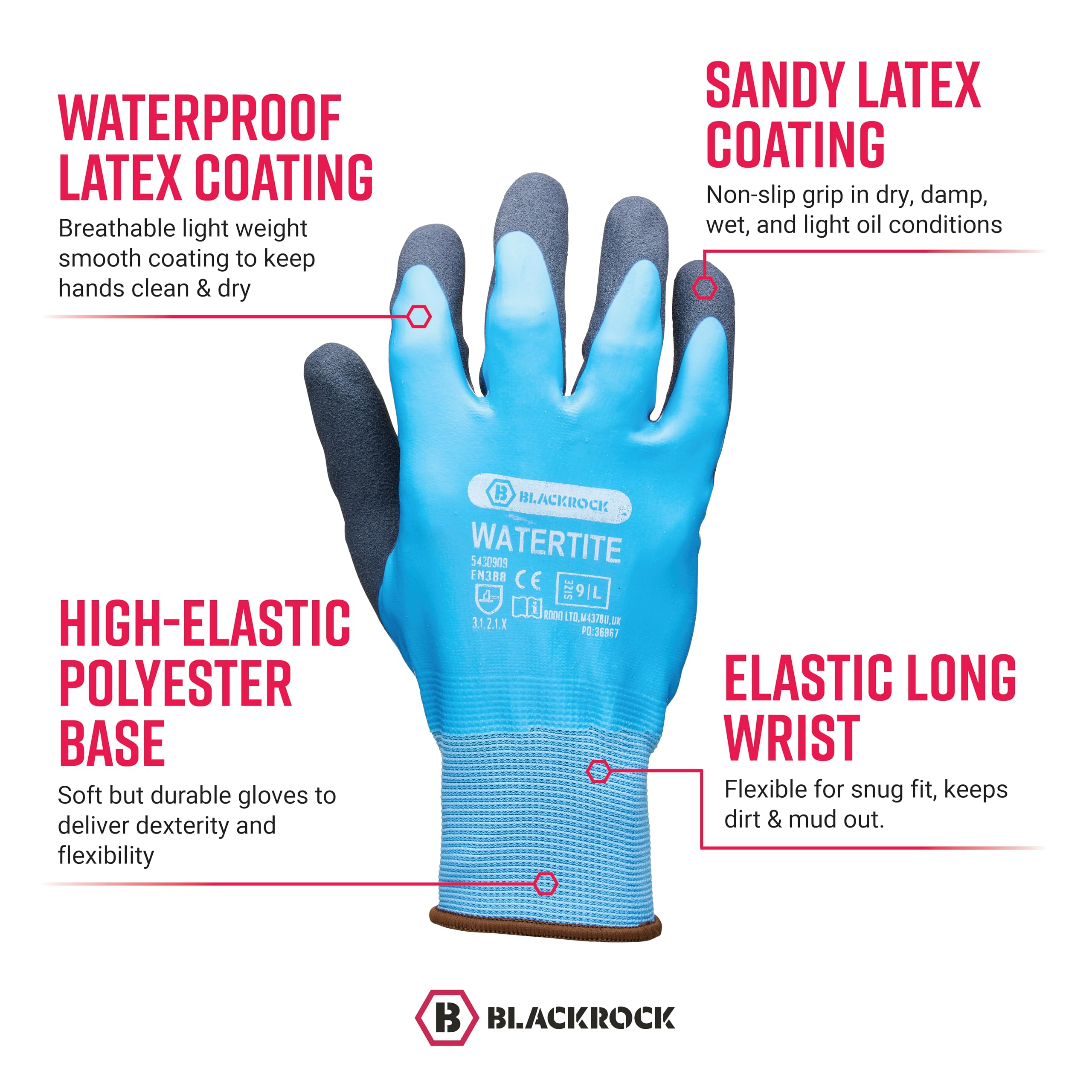 Guanti Da Lavoro Impermeabili E Antiscivolo In Poliestere Spalmati In - Foto 4