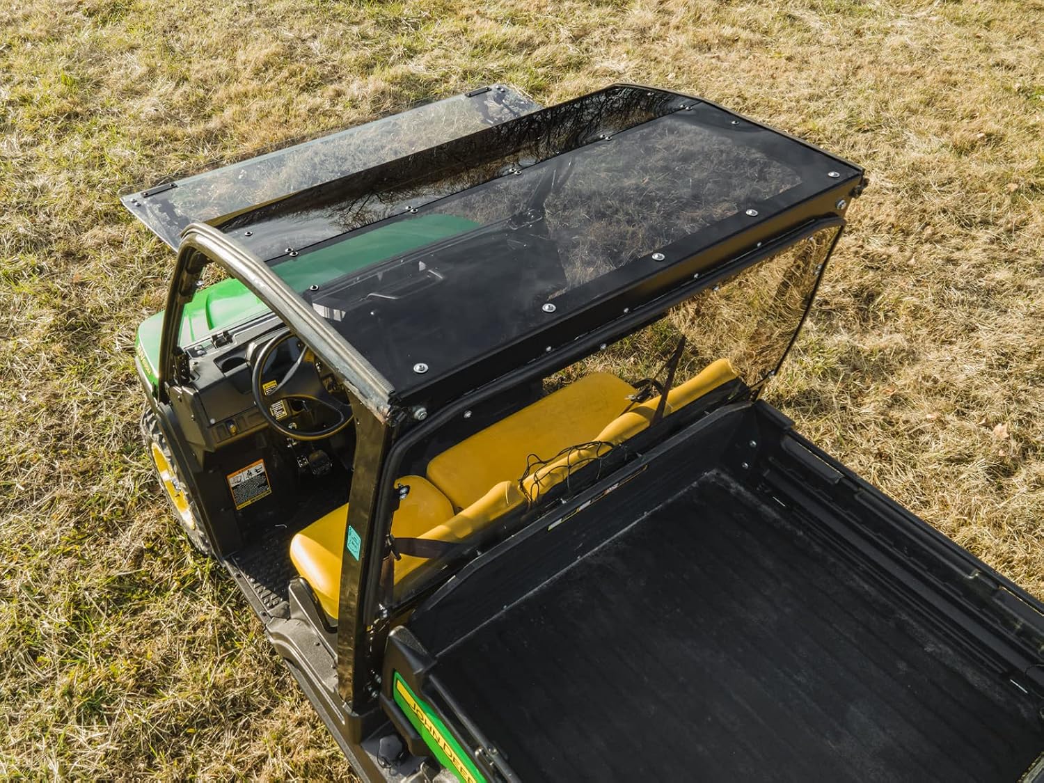 SuperATV Dark Tinted Roof Compatible with 2018+ John Deere Gator XUV 835 / XUV 865 | 1/4" Polycarbonate | Full Visibility and Awareness | Protects from Sun, Rain, and Debris | Sealed Edges | USA Made