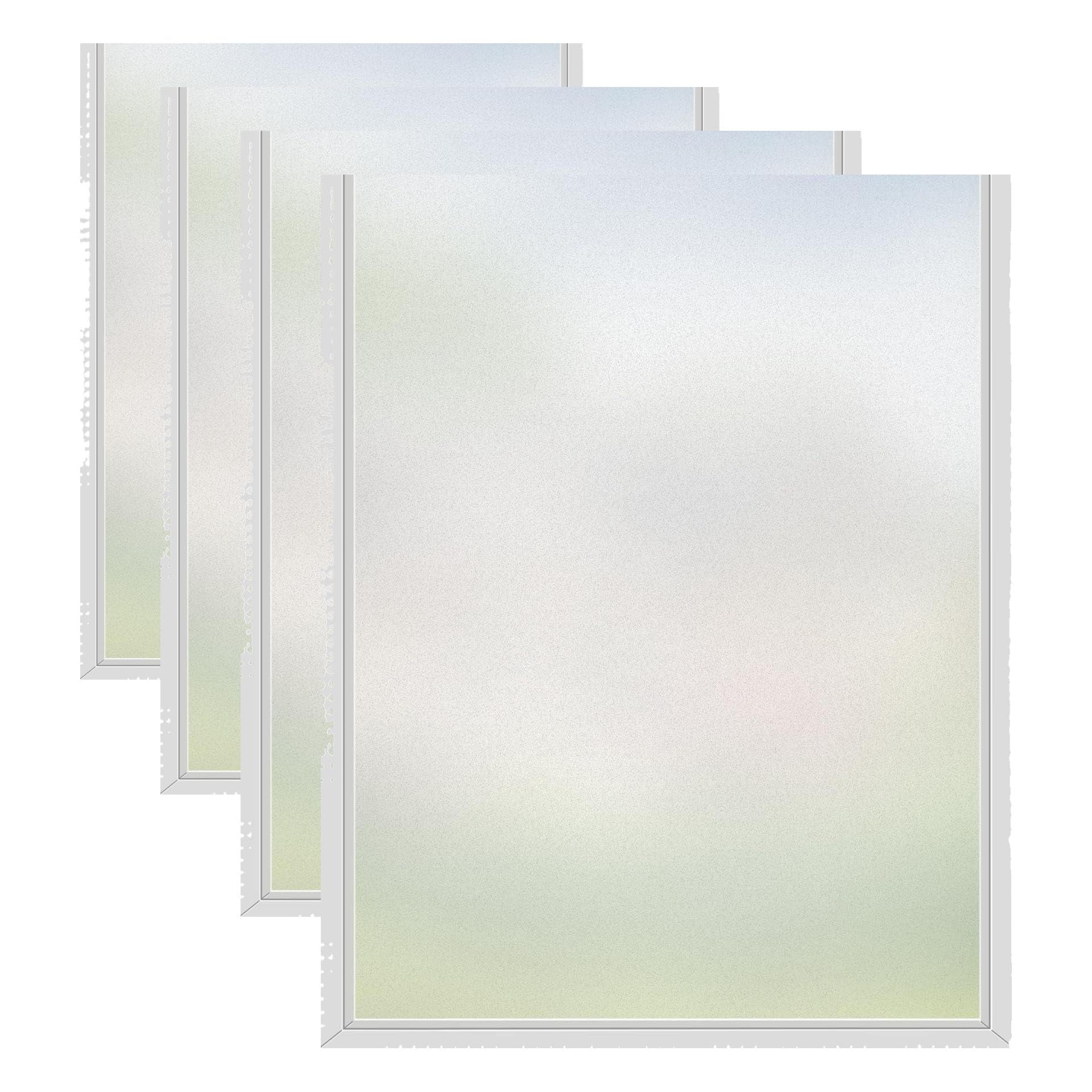 Diboniur Film Occultant Fenêtre,Film Fenêtre Anti Regard sans Adhésif,Film Opaque Fenetre Protection De La Vie Privée, 44.5 * 200cm (Lot de 4)
