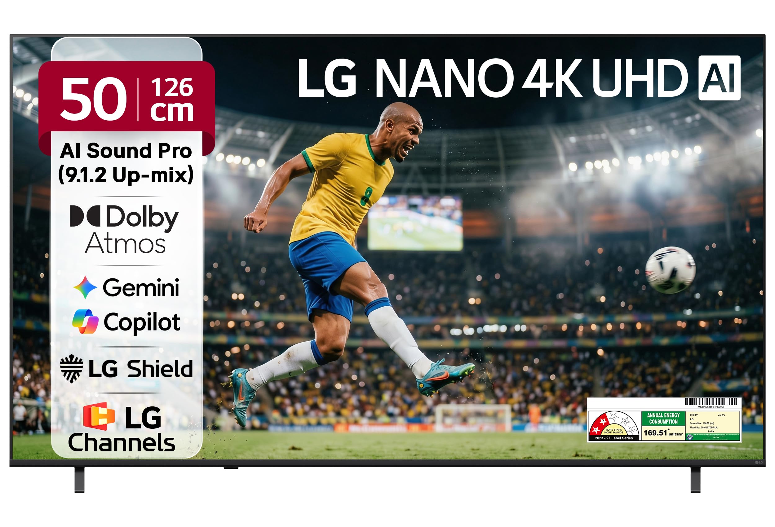 LG 126 cms (50 inches) NU87 AI Series Nano 4K Ultra HD Smart webOS LED TV 50NU870BPLA