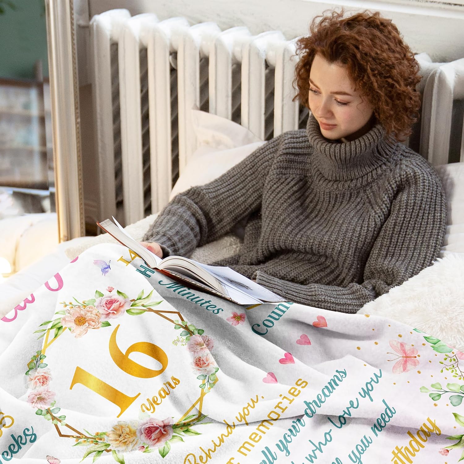 Sweet 16 Gifts for Girls Blanket 60"x50", 16th Birthday Gift for Girls