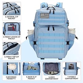 Lovelinks21 45L Tactical Assault Backpack 3 day assault pack with Molle Waterproof backpack Rucksack for Tactical Backpacks (Light blue)
