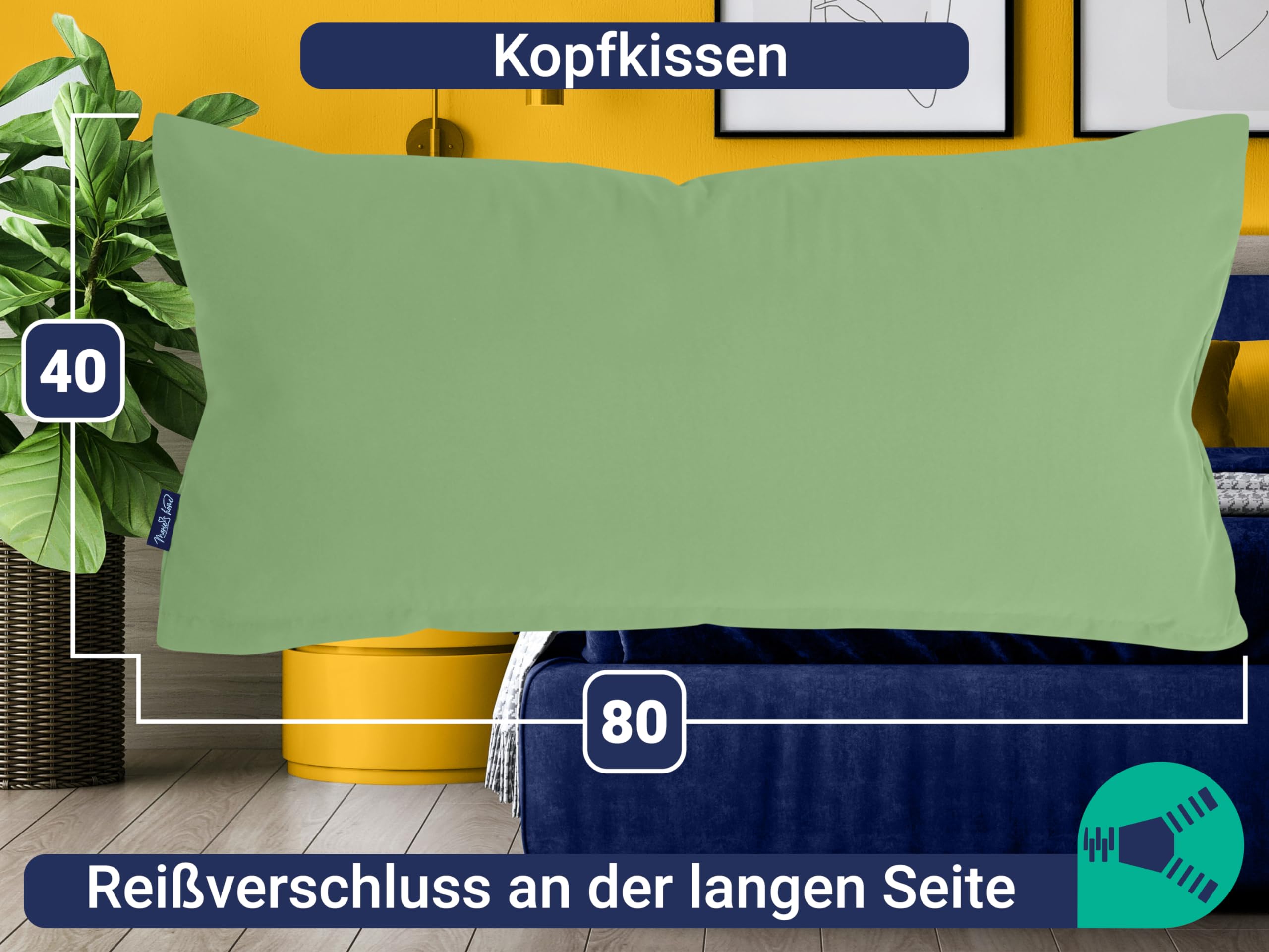 2 Stück Kissenbezug Velvety Soft – Ca. 40 X 80 Cm, Silber, Peachfinish Mikrofaser