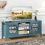 Giantex 2-Door TV Stand for TVs up to 65", Mid Century Modern Entertainment Center with 2 Storage Cabinets & 4 Adjustable Shelves, 6 Metal Legs, Media TV Console Table for Living Room (Walnut)