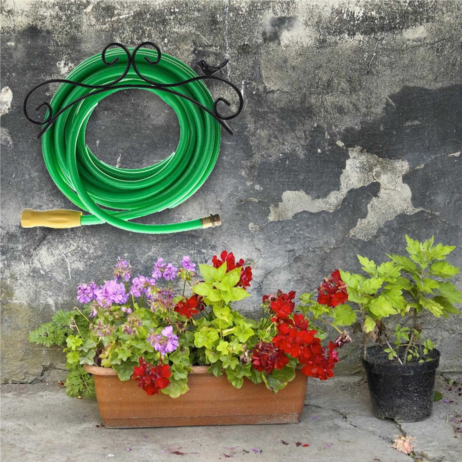 Support Tuyau Arrosage Support de jardin 38 x 17 cm, support de rangement for tuyau d'arrosage, gain de place