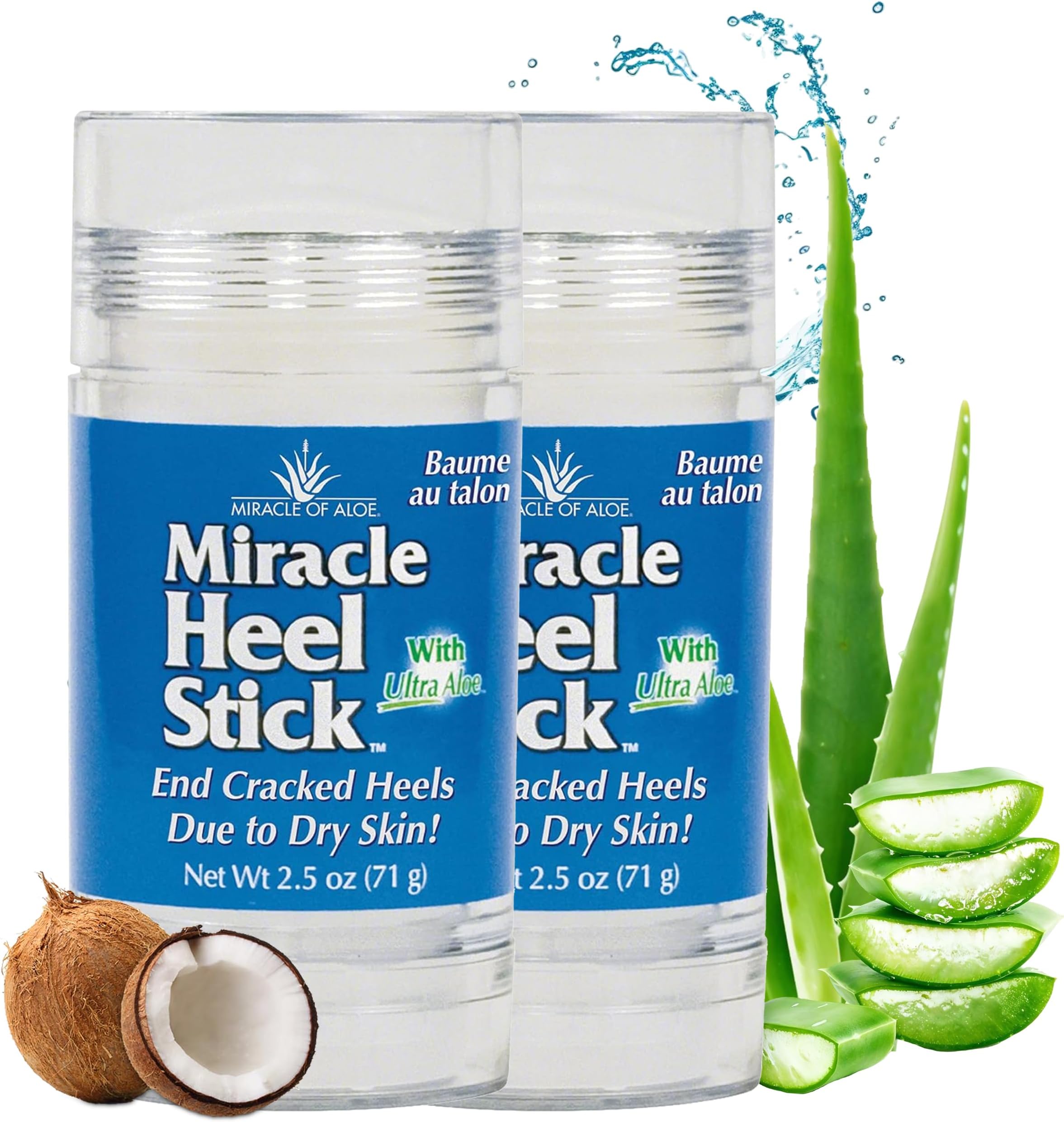 Heel Balm for Dry Cracked Feet - Miracle Heel Stick for Cracked Heel Repair - Heel Balm Stick for Cracked Heel Treatment - Formulated with Pure Aloe Vera, Tea Tree Oil, Shea & Cocoa Butters | 2.5 oz