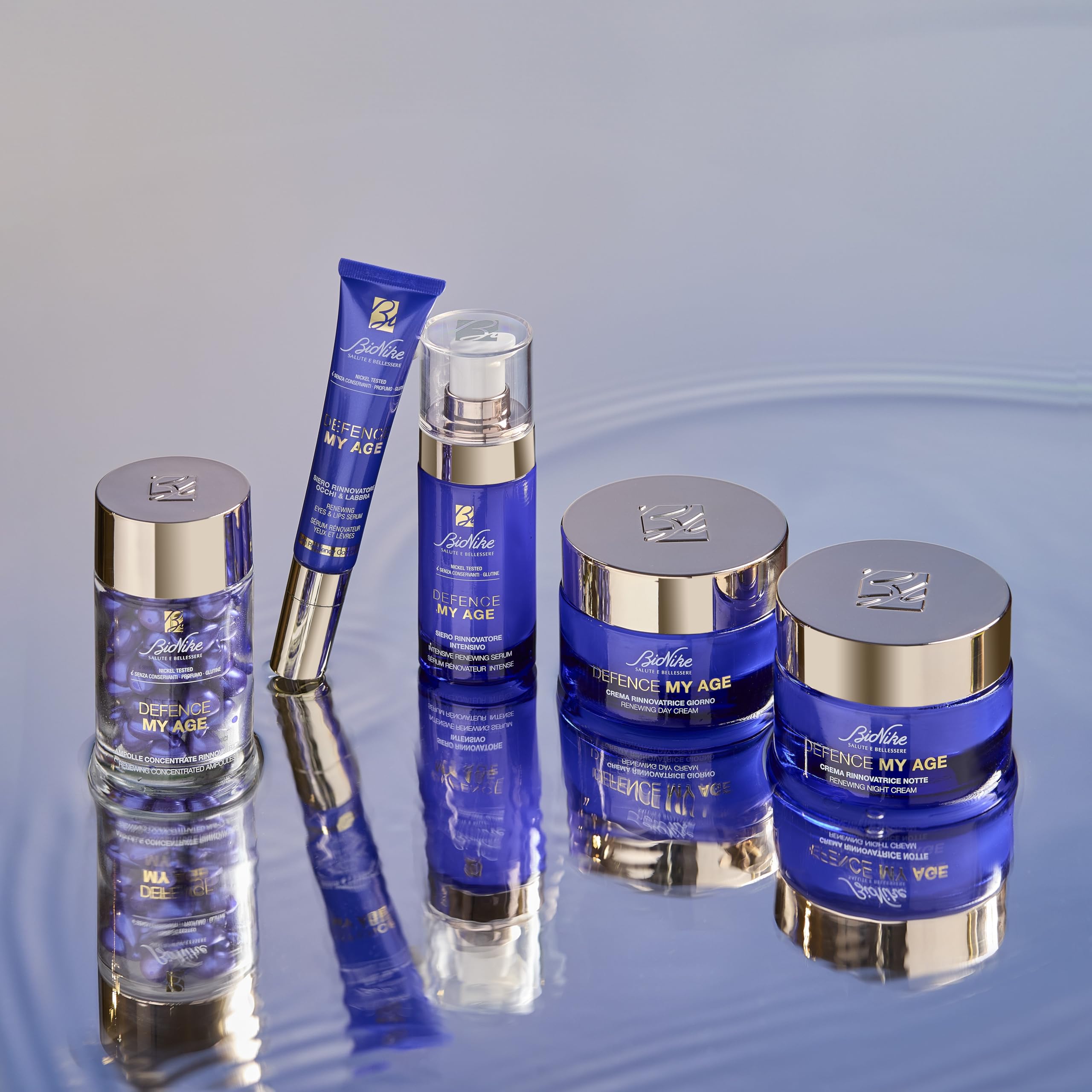 Bionike Defence My Age - Siero Rinnovatore Occhi e Labbra Anti Age con Burro di Karitè per Pelli Sensibili, Leviga e Nutre la Pelle, Dona Elasticità e Idratazione, 15 ml