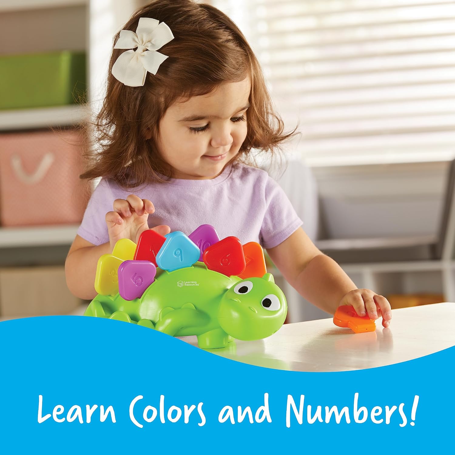Learning Resources Steggy The Fine Motor Dino - 11 Pieces, Ages 18+ Months Toddler Learning Toys, Fine Motor and Sensory Toy, Toddler Montessori Toys, Dino Toys, Preschool Toys