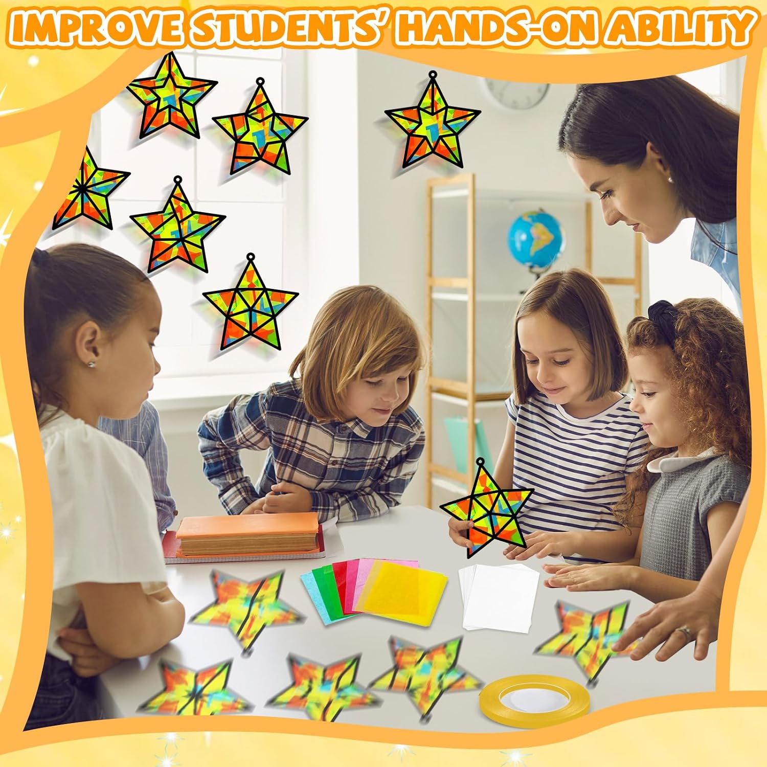 Qoubai 32 Sets Stars Suncatchers Craft