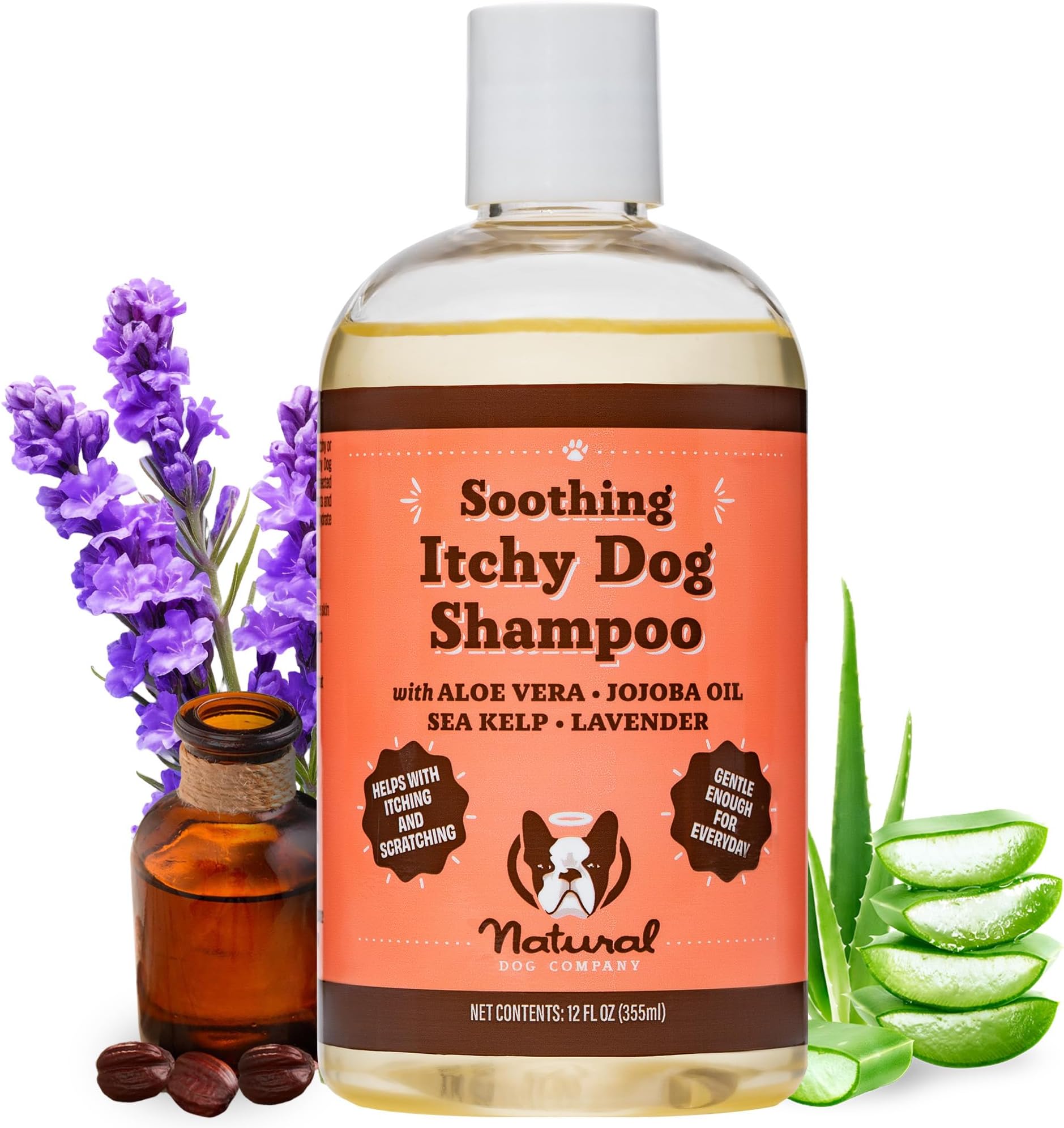 Natural Dog Company Itchy Dog Shampoo, 12 oz., Dog Dry Skin Treatment