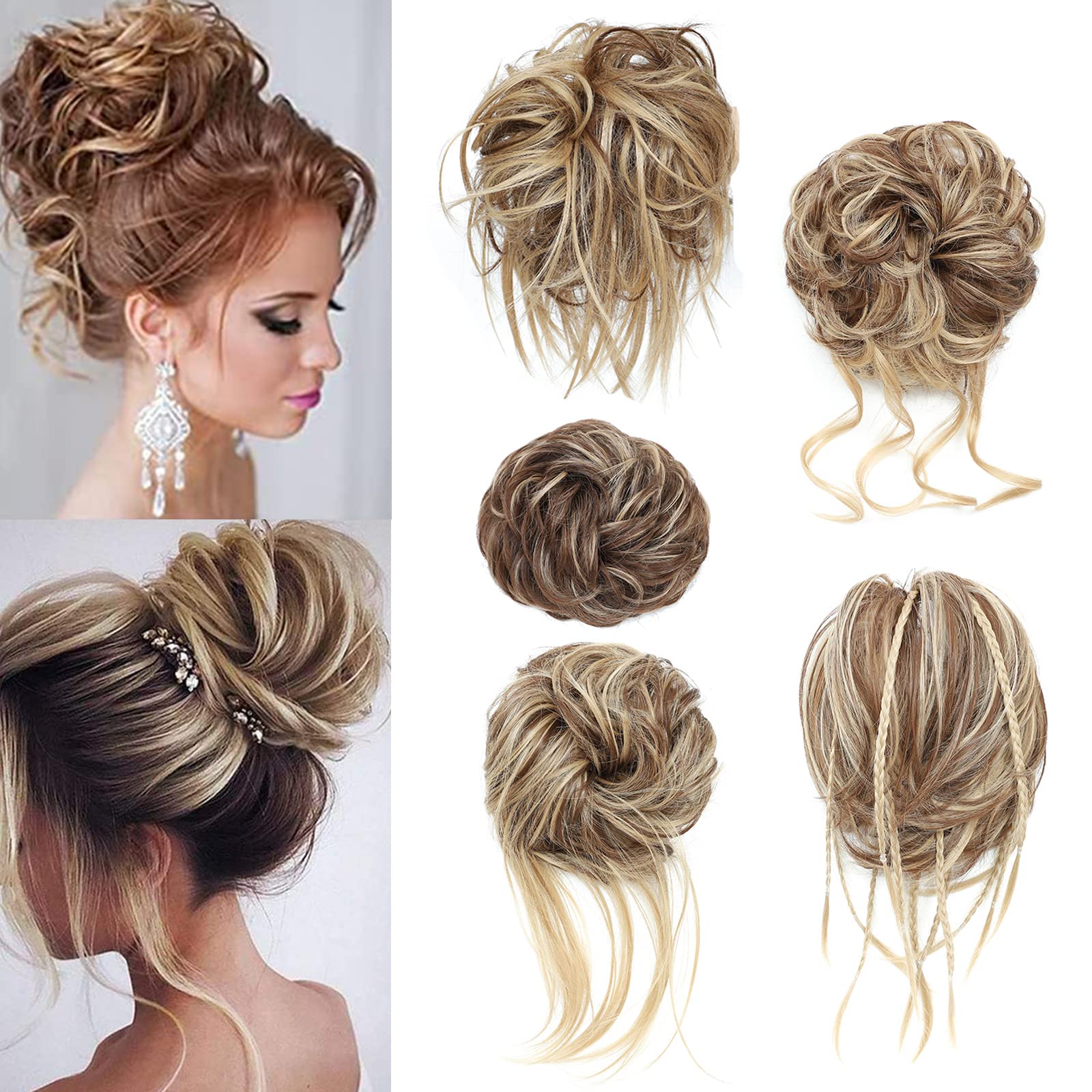 Amazon.com : Elvirgel 5 PCS Messy Bun Hair Piece for Women 