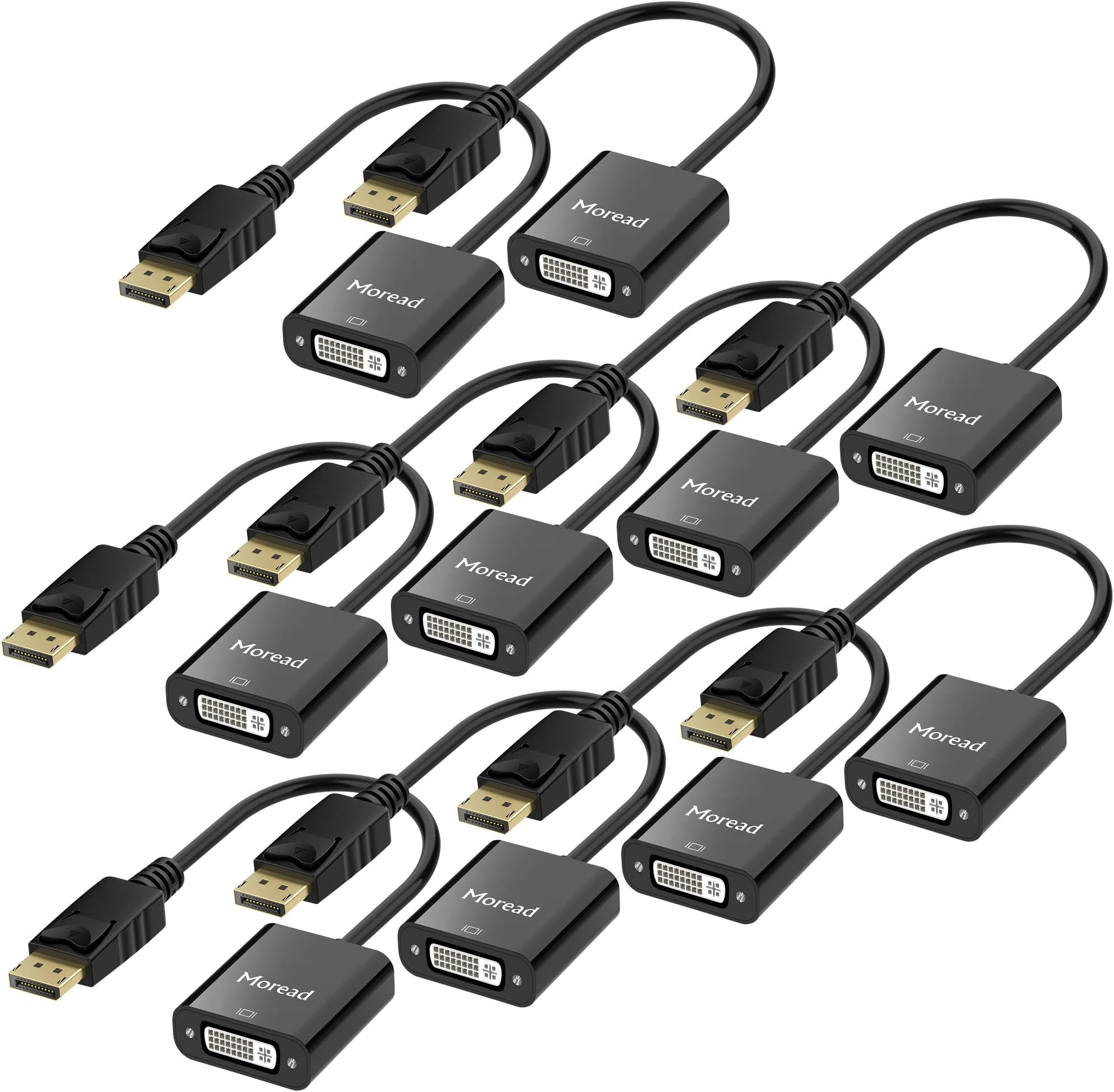 - Moread DisplayPort (DP) to DVI Adapter, 10 Pack, Gold-Plated Display Port to DVI-D Adapter (Male to Female) Compatible with Computer, Desktop, Laptop, PC, Monitor, Projector, HDTV - Black