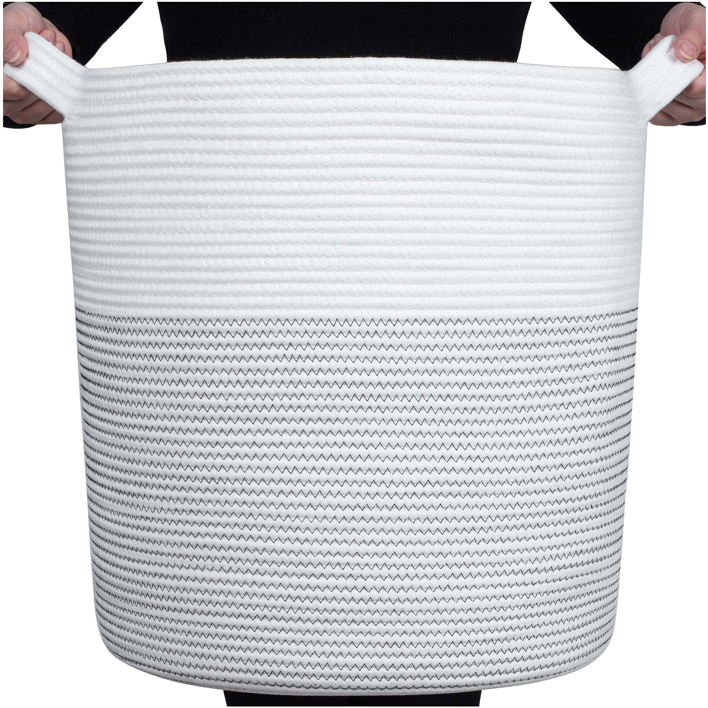 Photo 1 of ***STOCK PHOTO FOR REFERENCE ONLY*** MINTWOOD Design 83L Extra Large 20x18 Inches Decorative Woven Cotton Rope Basket