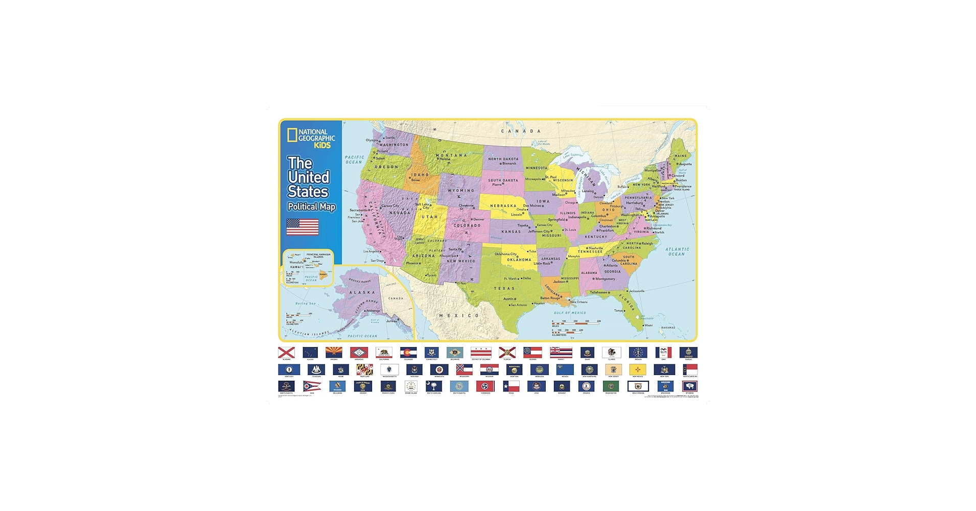 National Geographic United States for Kids Wall Map