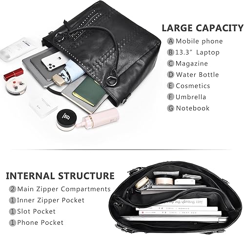 Miniatura 4 de Bolso Hobo para mujer, de piel vegana, bolsos y bolsos de hombro, bolsas grandes para mujer