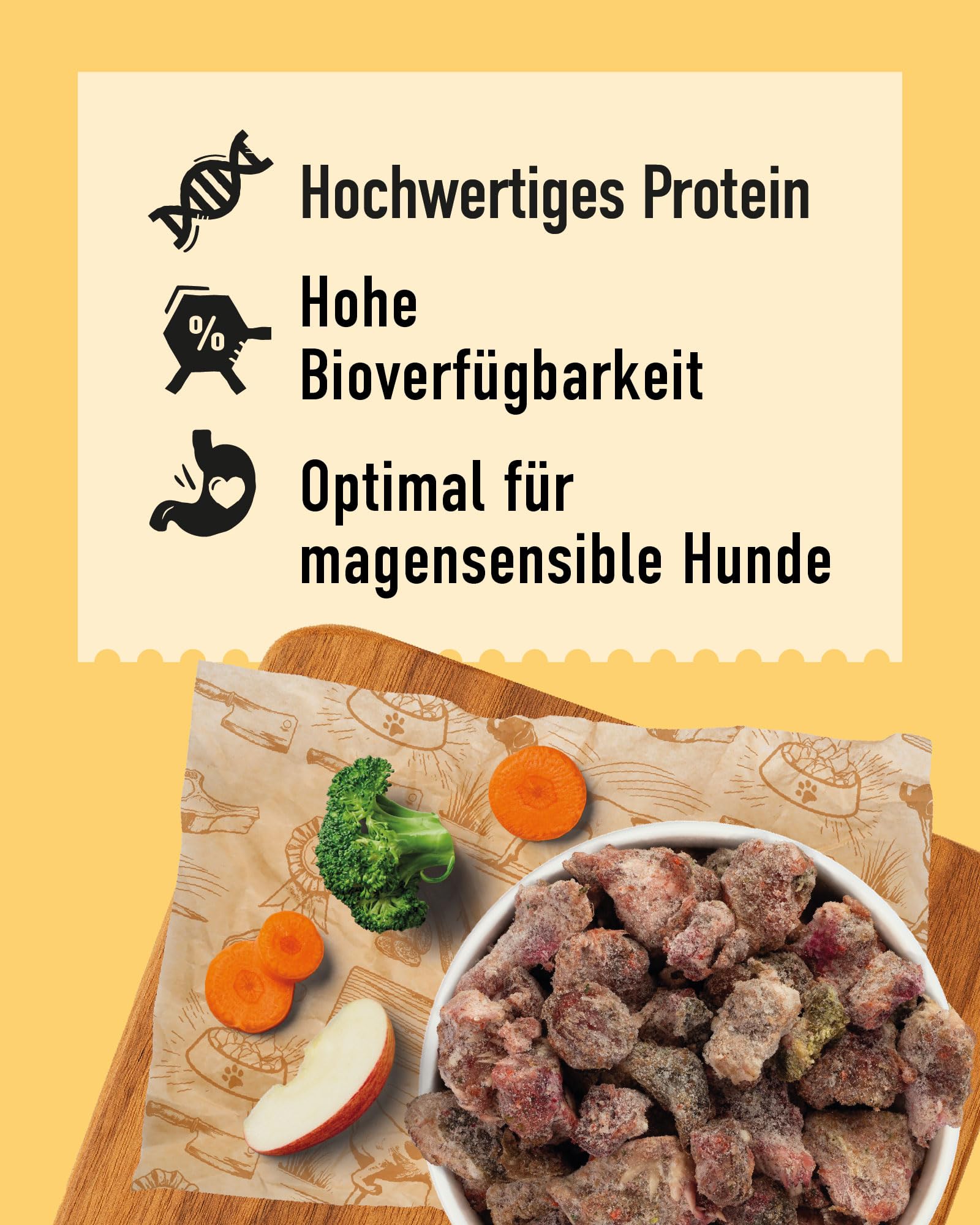 DIBO Menü Balance Barf Hundefutter 6kg (3X 2000g) – Getreidefreies Frostfutter mit Huhn, Gemüse & Lachsöl – Alleinfuttermittel für Sensible Hunde & Allergiker – Artgerechtes Rohfutter frisch gefroren