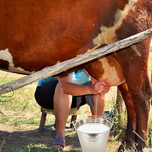 Miniatura 7 de Housoutil Cubo de hielo para leche con tapa, contenedor de almacenamiento, cubo de ordeño, cubo multiusos, cubo de agua, soporte para líquidos, cubo