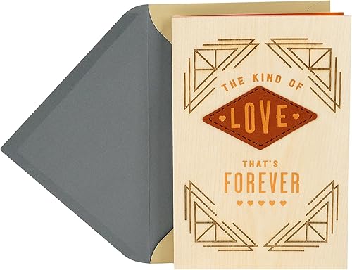 Hallmark Tarjeta de madera del día del padre para marido o novio (amor que es para siempre), número de modelo 699FFW1103