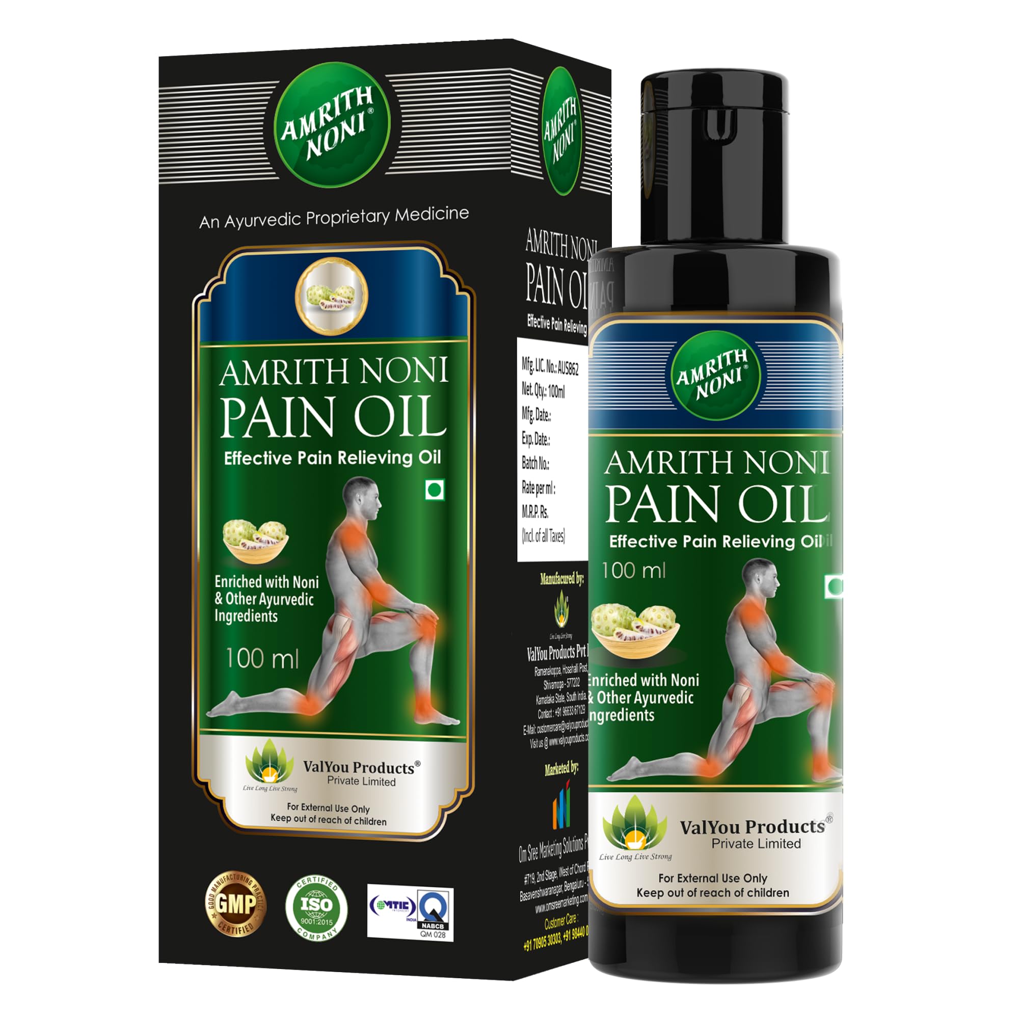 Amrith Noni Pain Oil: Ayurvedic Relief for Back, Joint, Knee, Body, Ankle, Muscle, Neck, Wrist, and Elbow Pain (100ML) - Pack of 1-image-8