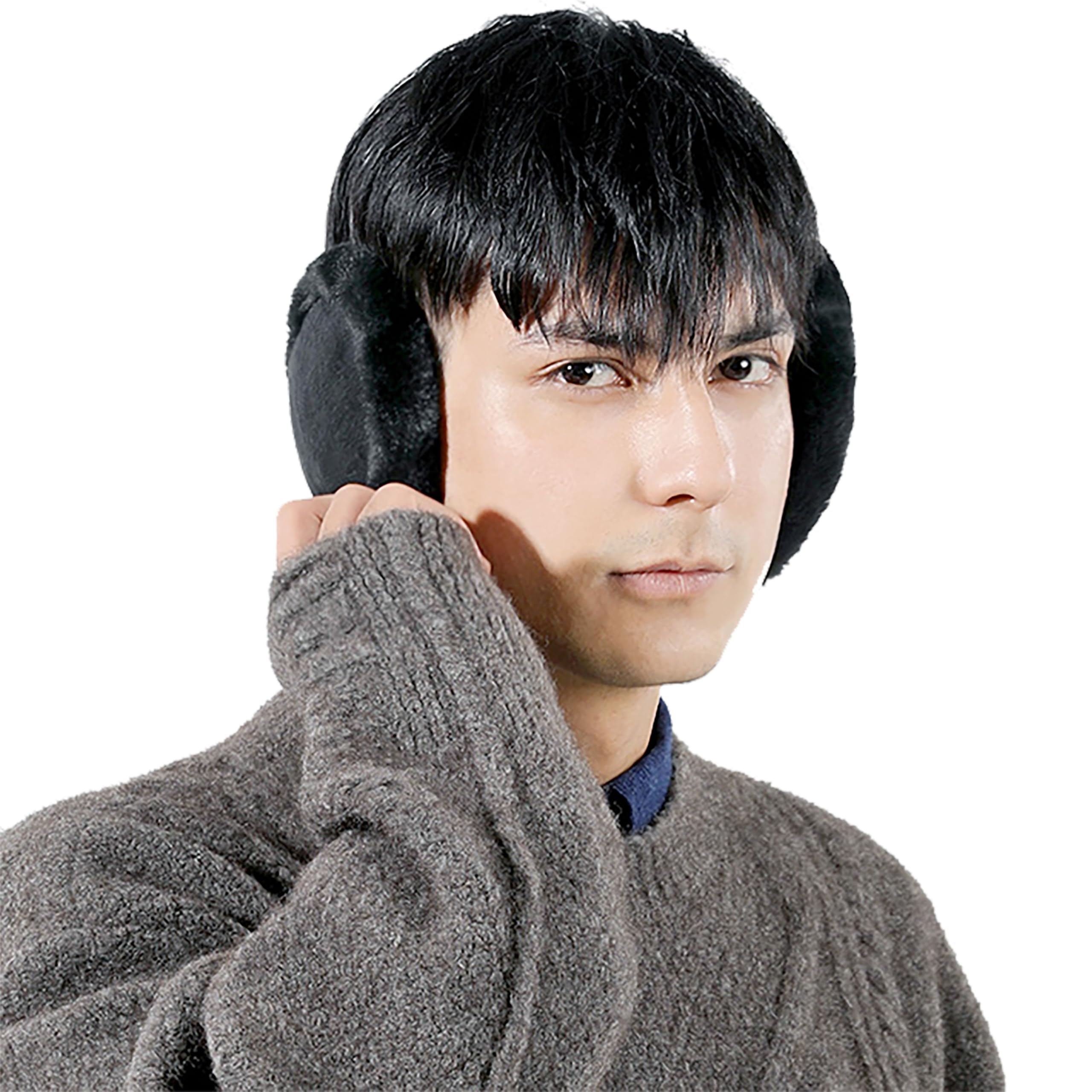 rr design Soft Plush Thickening Ear Warmer Women and Men for Cold Proof Fashion Winter Earmuffs Solid Color Earflap Outdoors Protection Ear-Muffs(pack of 2)-picture-12