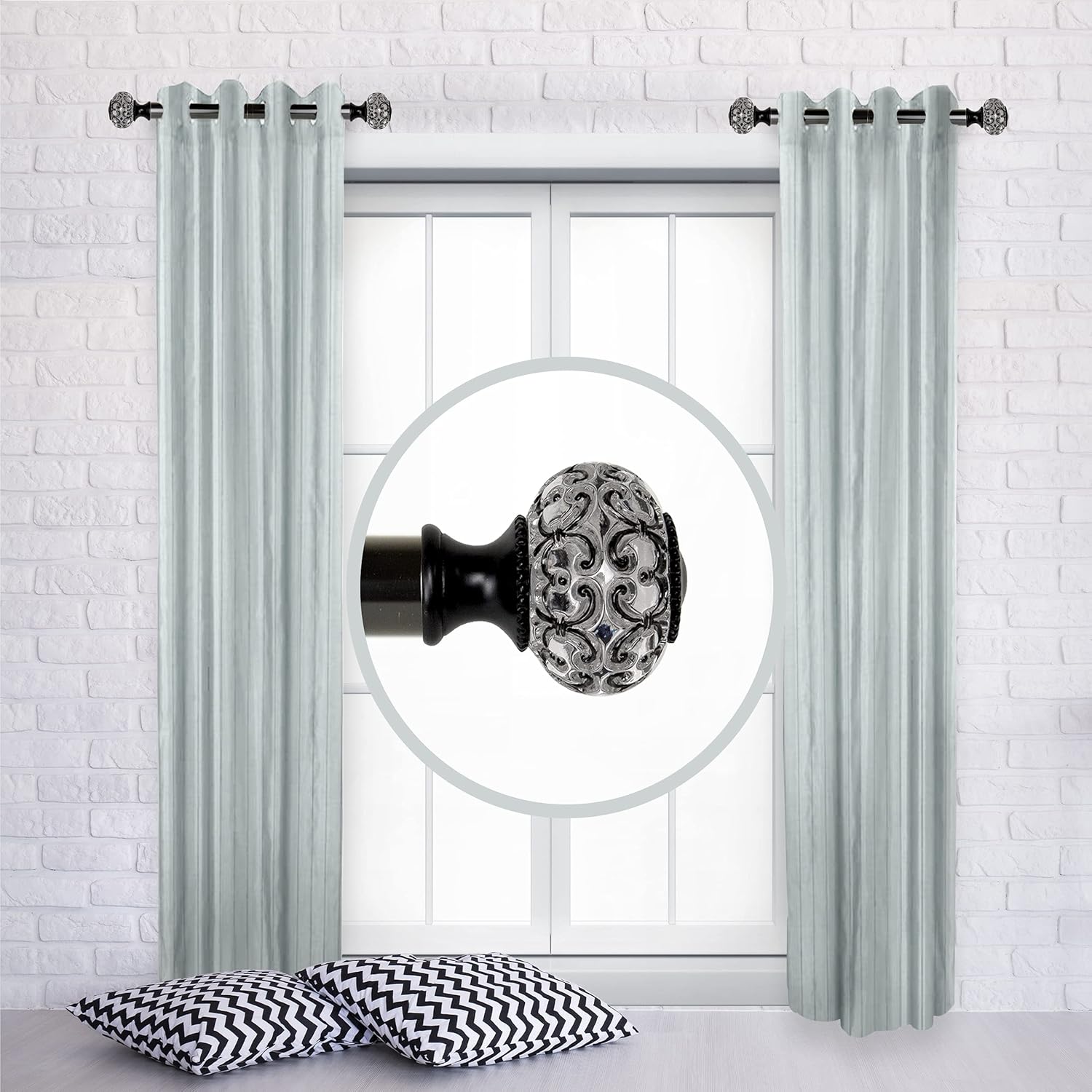 A&F Rod Decor Roy 1'' Side Curtain Rod 12-20 inch (Set of 2) - Black