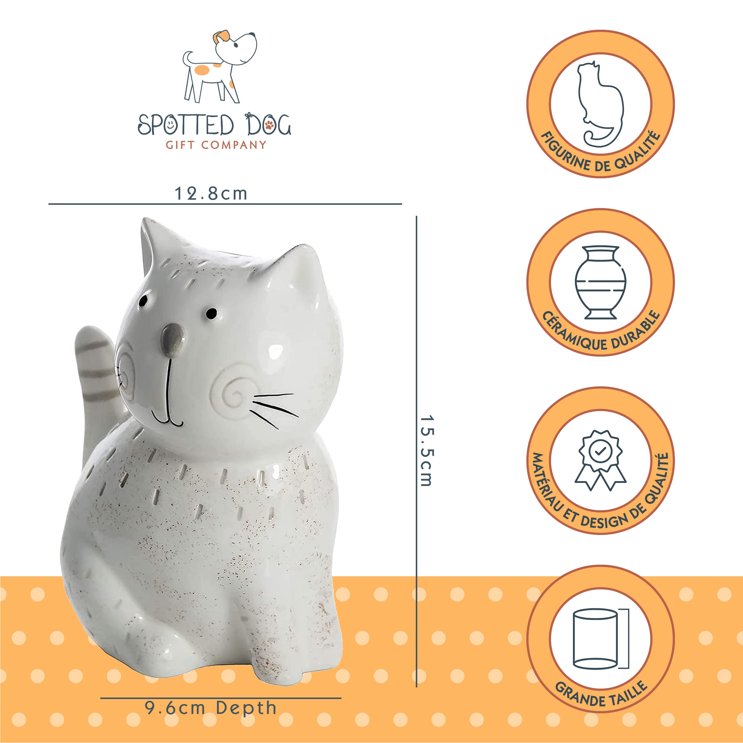 ABAKUHAUS Lot De 4 Sets De Table Chiens Et Chats – Nappe Placemat Lavable 30x45 Cm Noir Blanc Animaux Compagnie